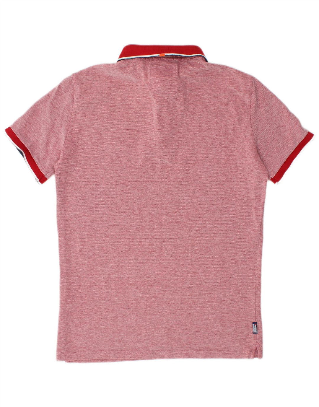 Polo da uomo City Fit SUPERDRY in cotone mélange rosso medio