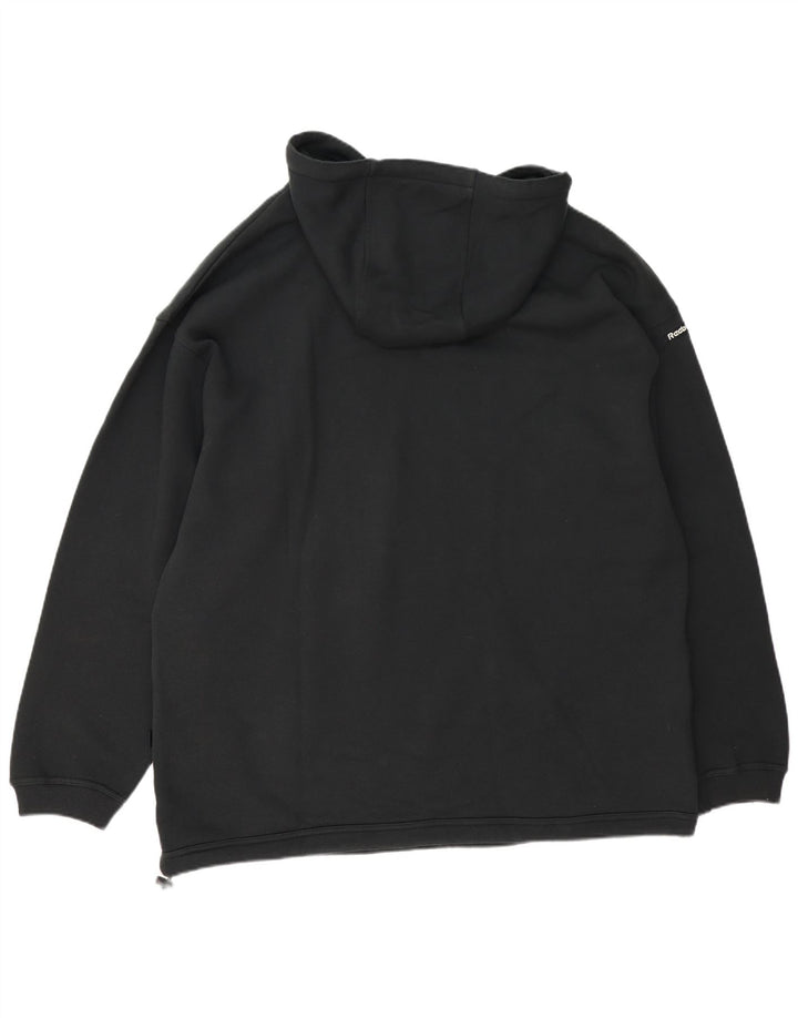 Felpa con cappuccio da uomo Reebok grande in cotone nero
