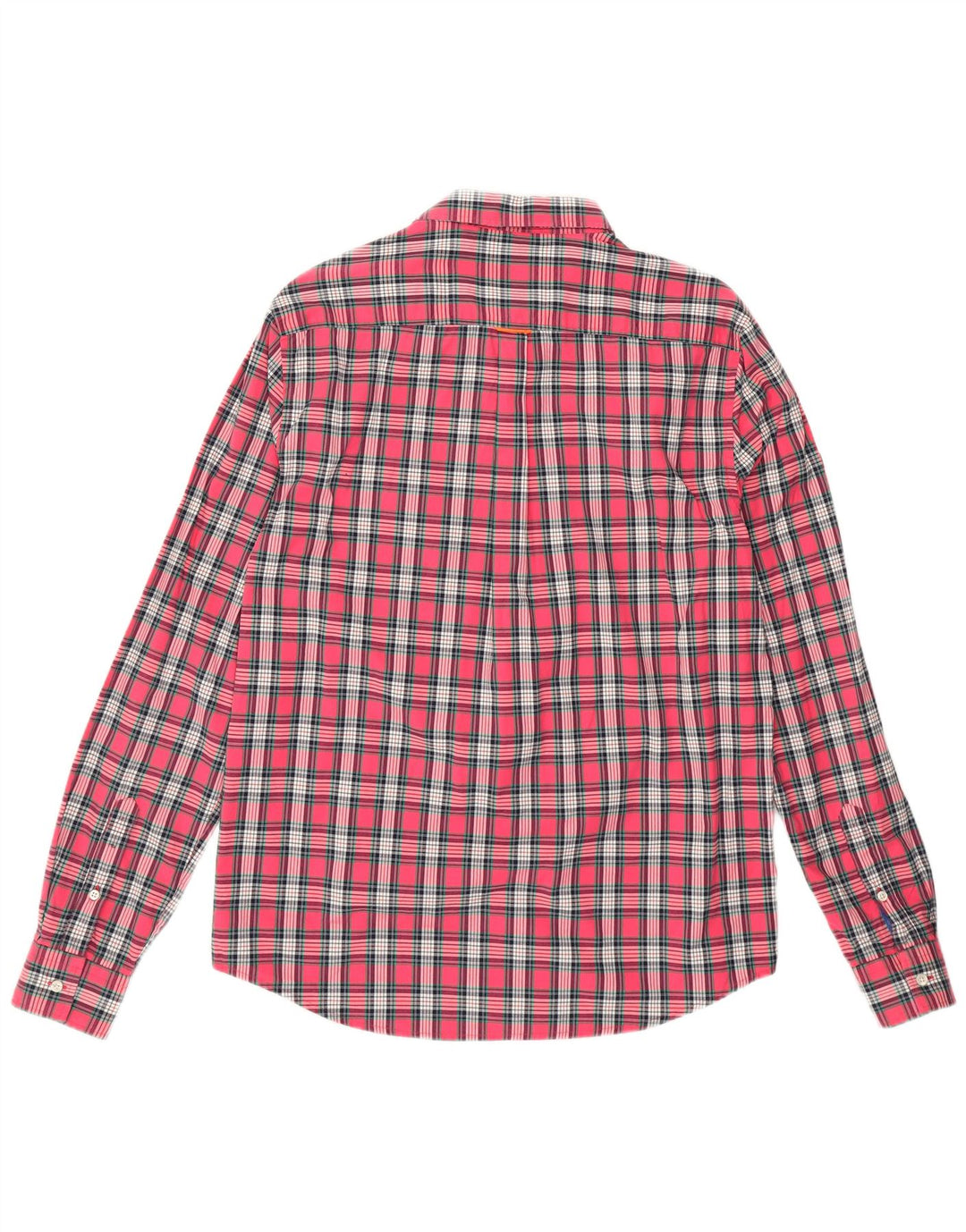Camicia da uomo in flanella dalla vestibilità regolare SUPERDRY, cotone a quadri rosa grande