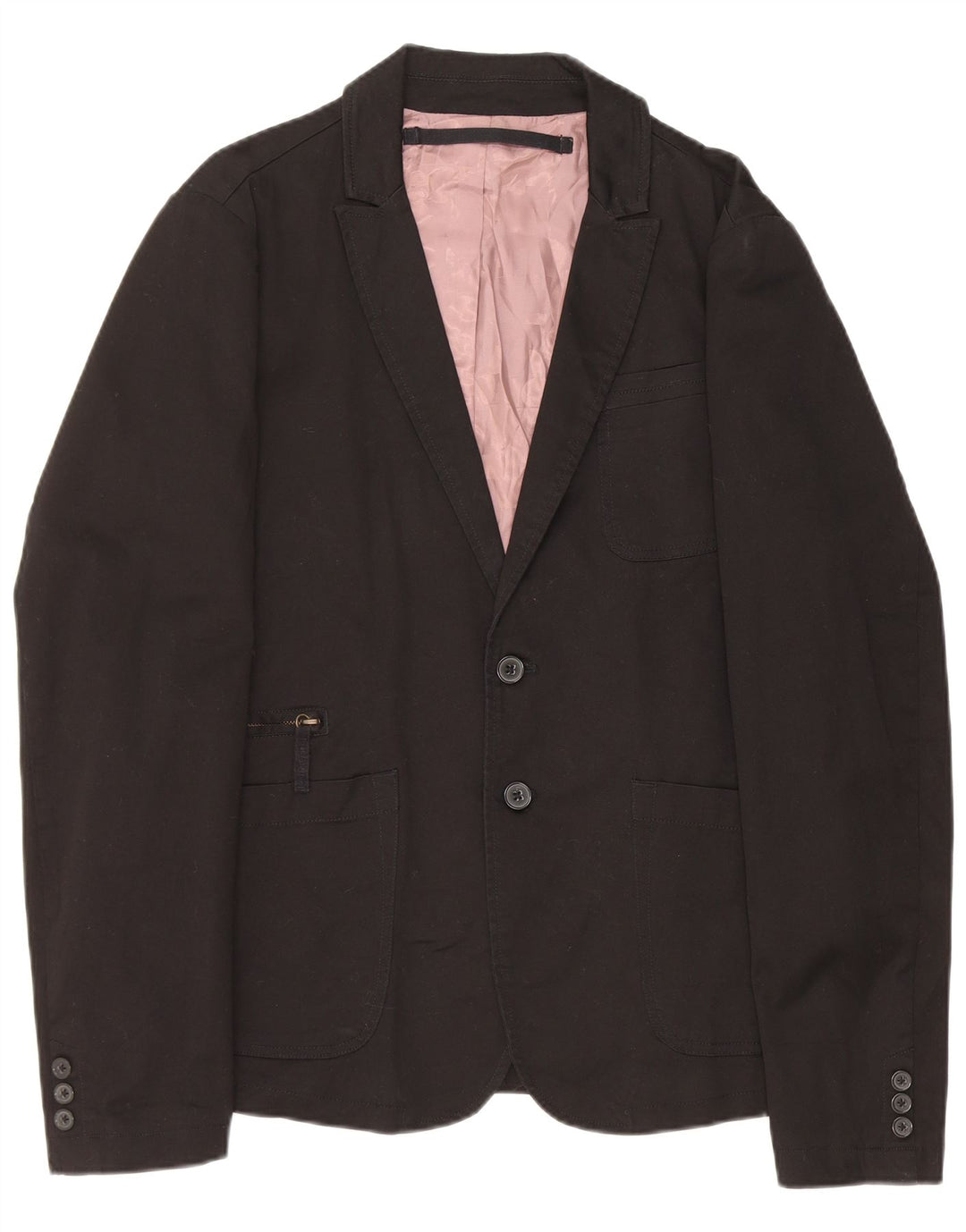 Giacca blazer da uomo a 2 bottoni Diesel UK 40 grande cotone nero