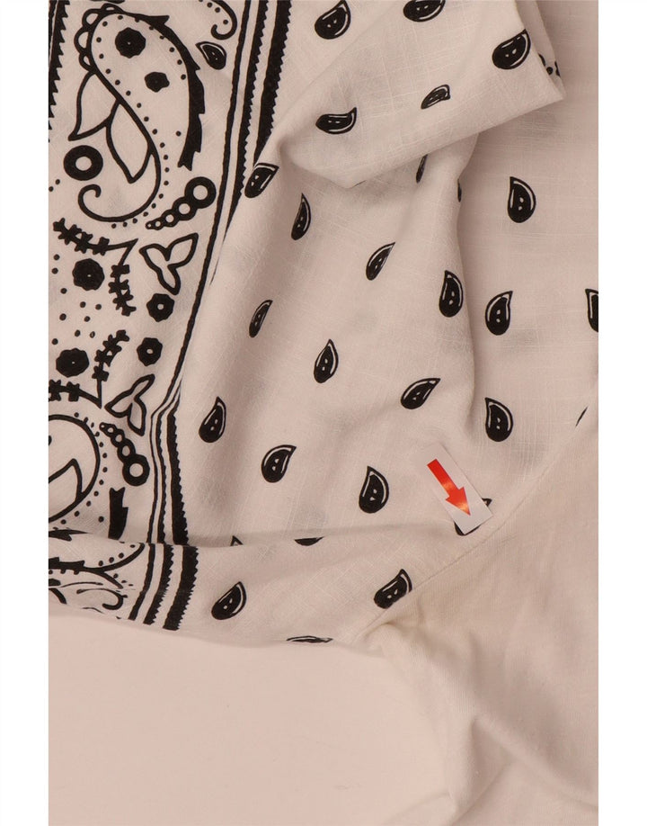 ZARA Camicetta da Donna Top UK 14 Medio Bianco Paisley