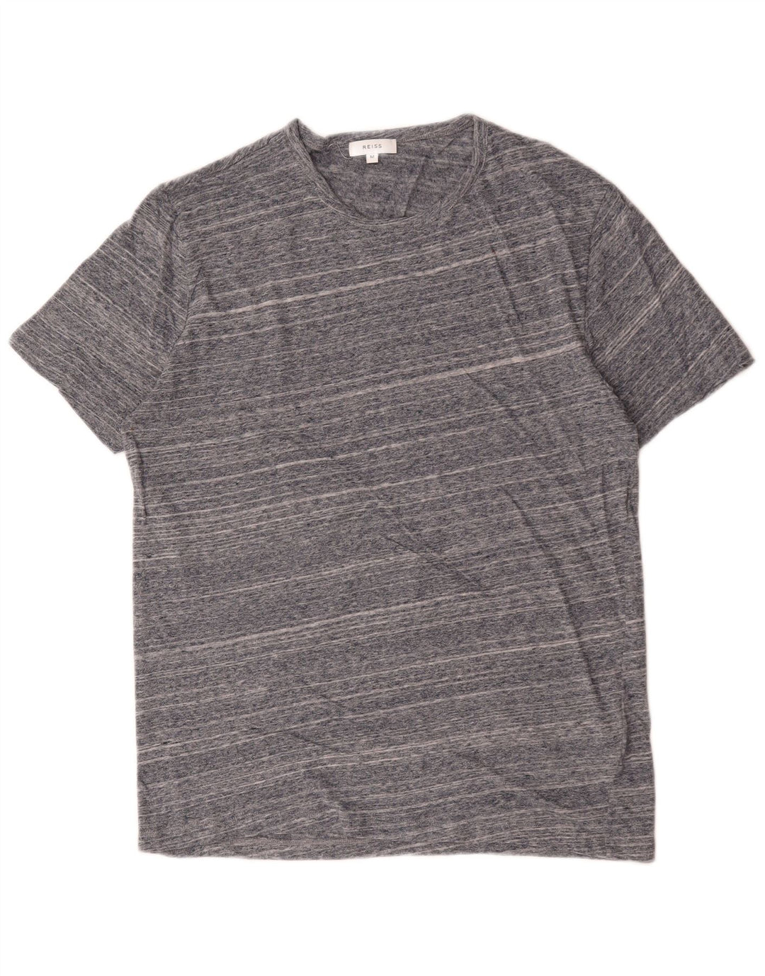 T-shirt da uomo Reiss Top in cotone a righe grigio medio