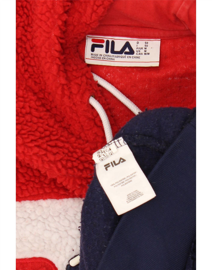 Maglione in pile con cappuccio grafico da uomo FILA color block medio multicolore