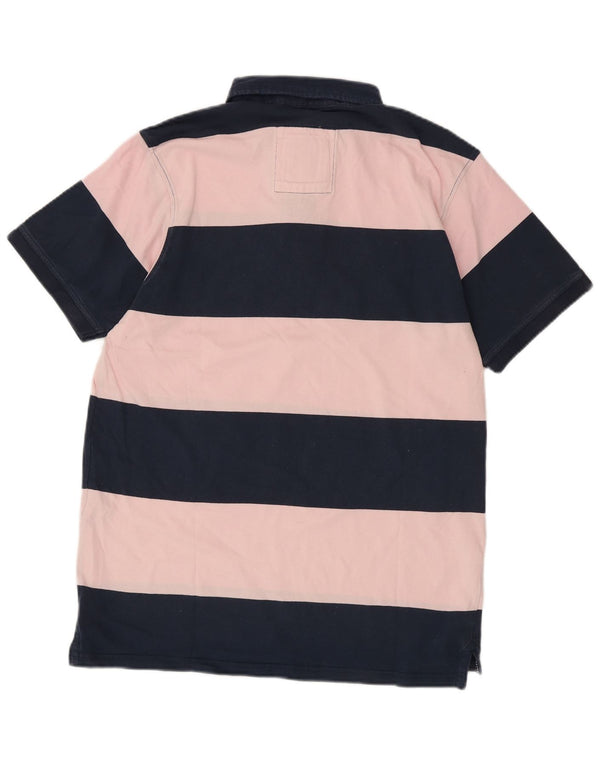 Crew Clothing Polo da uomo grande in cotone a righe blu navy