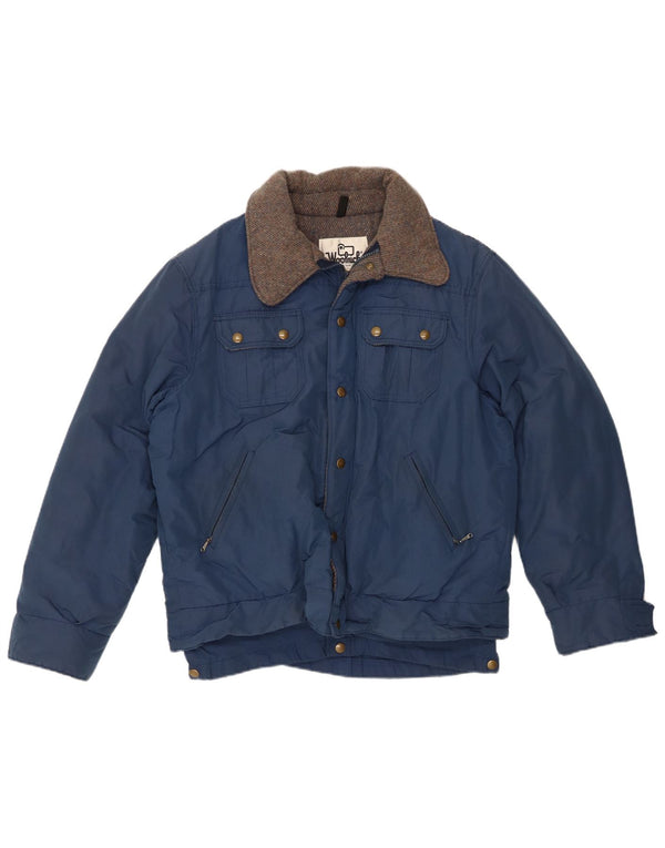Giubbotto bomber da uomo Woolrich UK 40 grande cotone blu navy