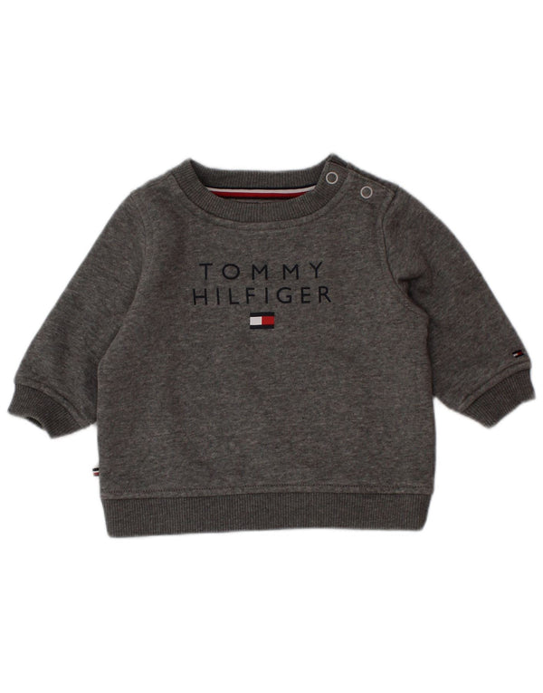 Felpa con grafica Tommy Hilfiger per neonati, 6-9 mesi, grigio chiazzato