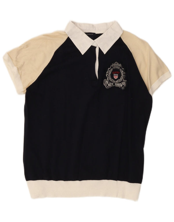 Polo da donna GANT UK 18 XL Blu navy in cotone color block