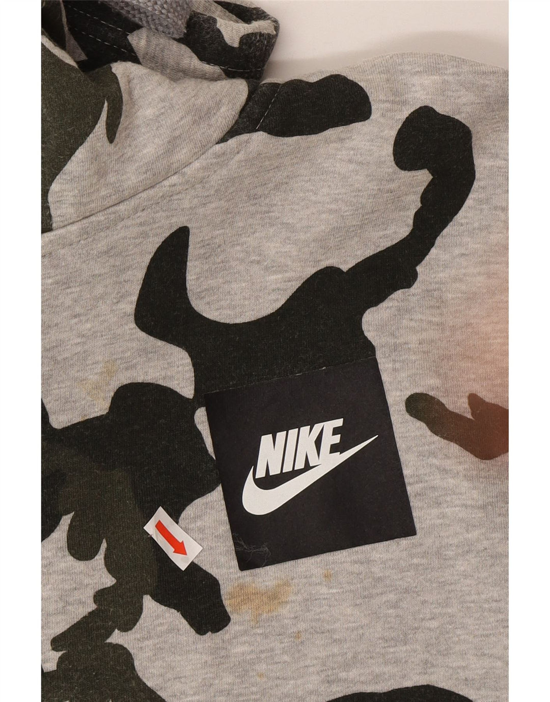 Felpa con cappuccio e zip Nike da uomo, grande, in cotone mimetico grigio