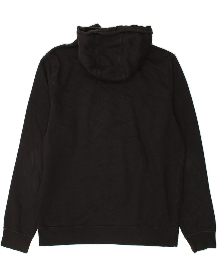 FILA Mens Graphic Hoodie Jumper Small Black Cotton Vintage Fila and Second-Hand Fila from Messina Hembry 