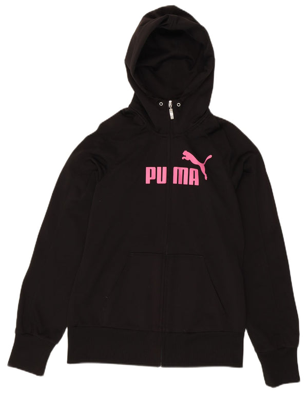 Felpa con cappuccio e zip grafica da donna Puma UK 16 grande poliestere nero