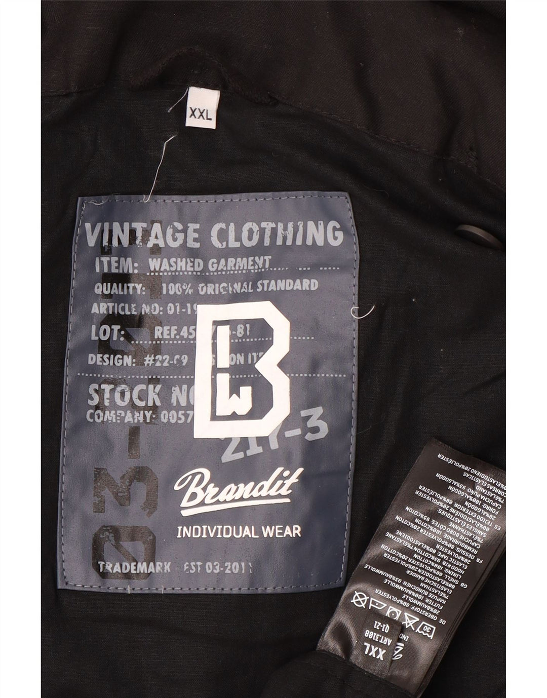 Giacca militare da uomo Brandit UK 44 2XL cotone nero