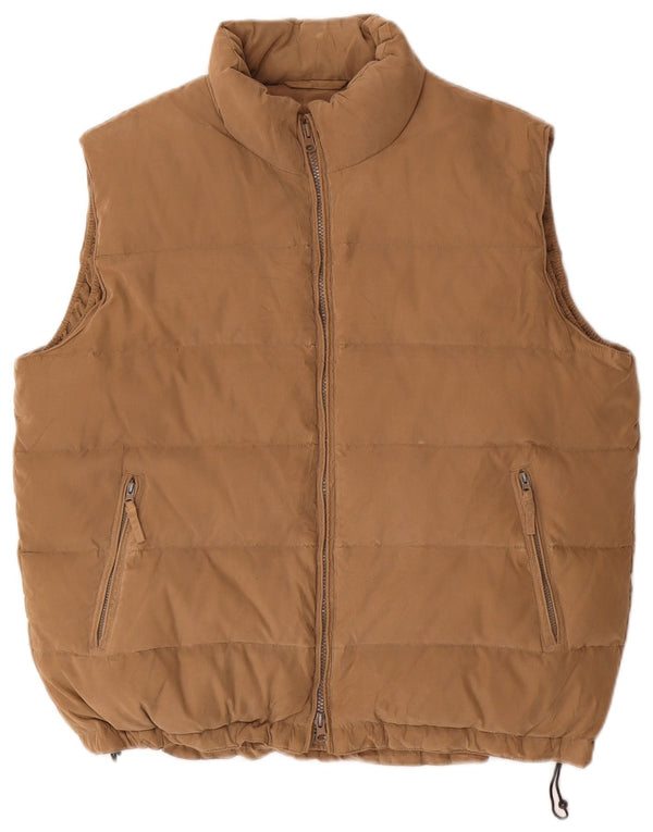 Gilet imbottito da uomo VINTAGE UK 40 grande poliestere beige