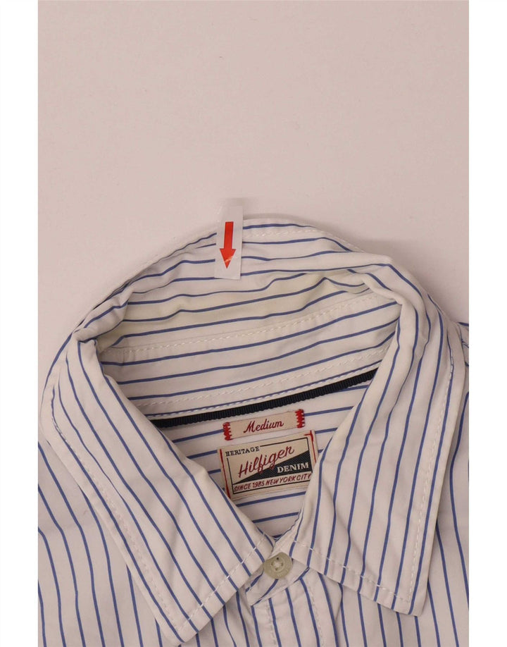 Camicia da uomo Regular Fit Tommy Hilfiger in cotone a righe blu medio