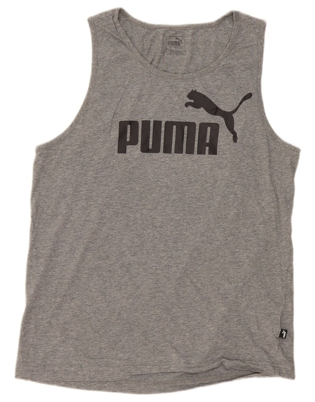 Canotta grafica da uomo Puma Large in cotone grigio