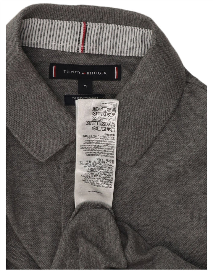 Polo da uomo Tommy Hilfiger in cotone grigio medio
