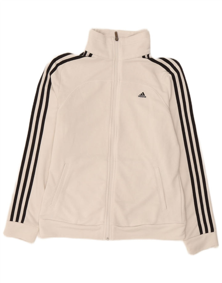 Giacca da ginnastica Adidas Climalite da donna UK 12/14 Medio Bianco