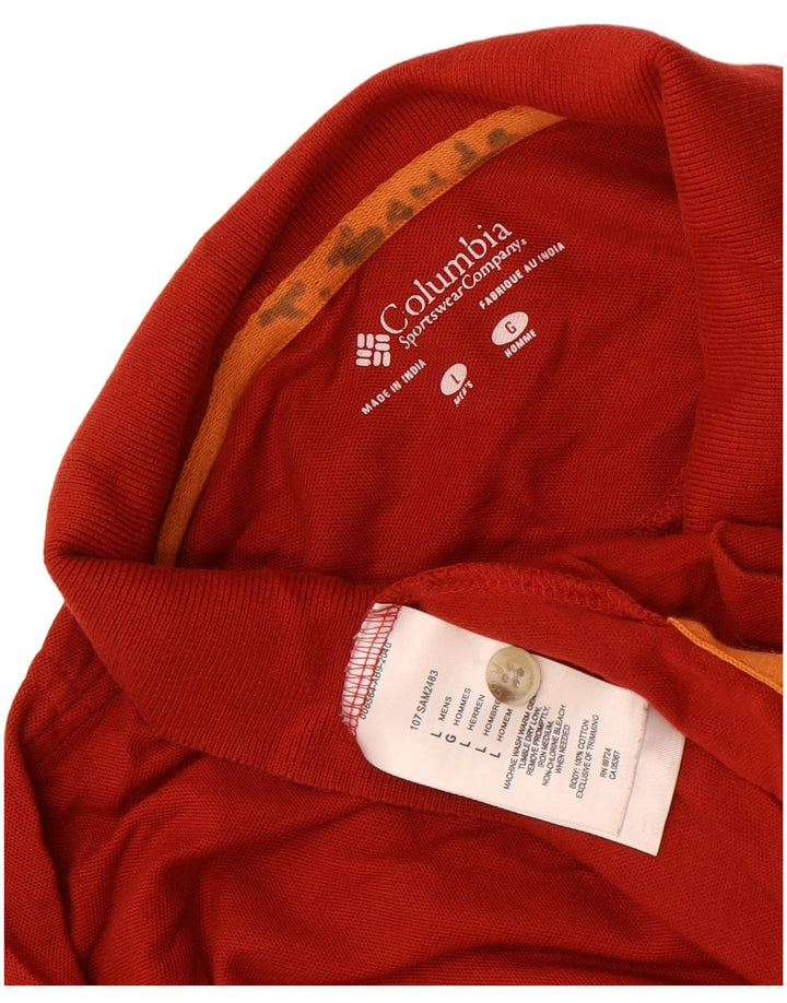Polo Columbia da uomo grande in cotone rosso