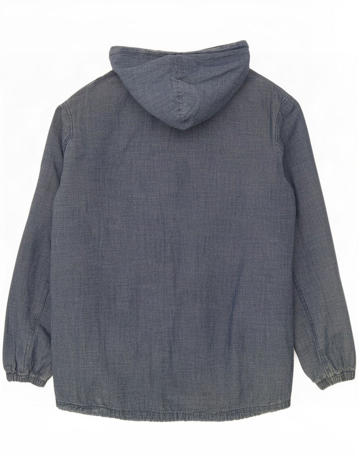Bomber con cappuccio da uomo Pull & Bear UK 38 Cotone blu medio