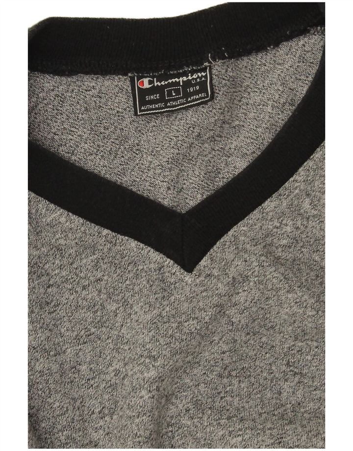 T-shirt da uomo Champion Top Large grigio color block
