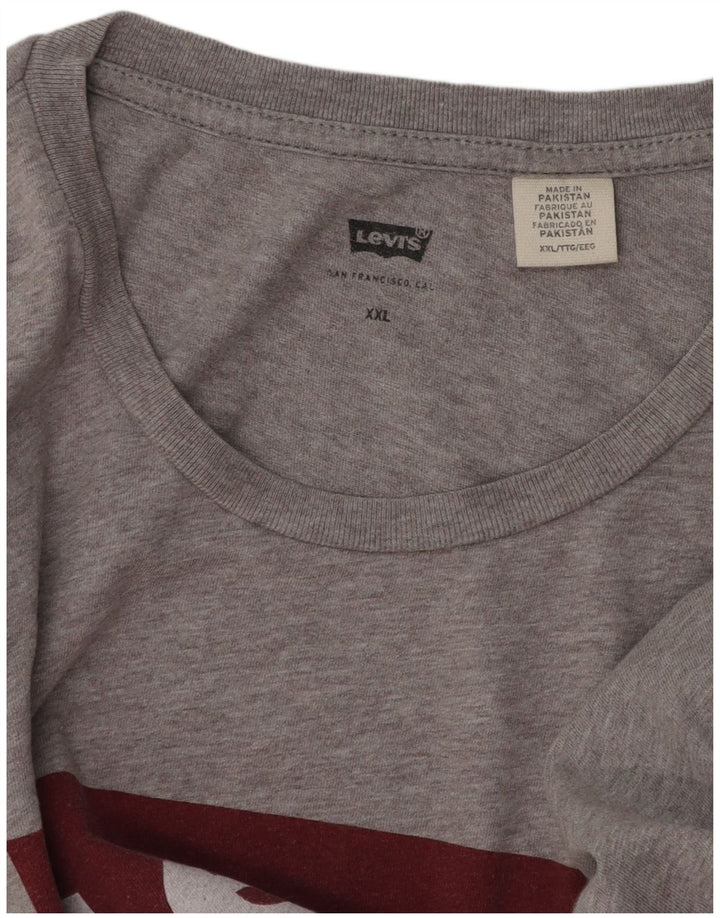 T-shirt grafica da uomo Levi's Top 2XL cotone chiazzato grigio