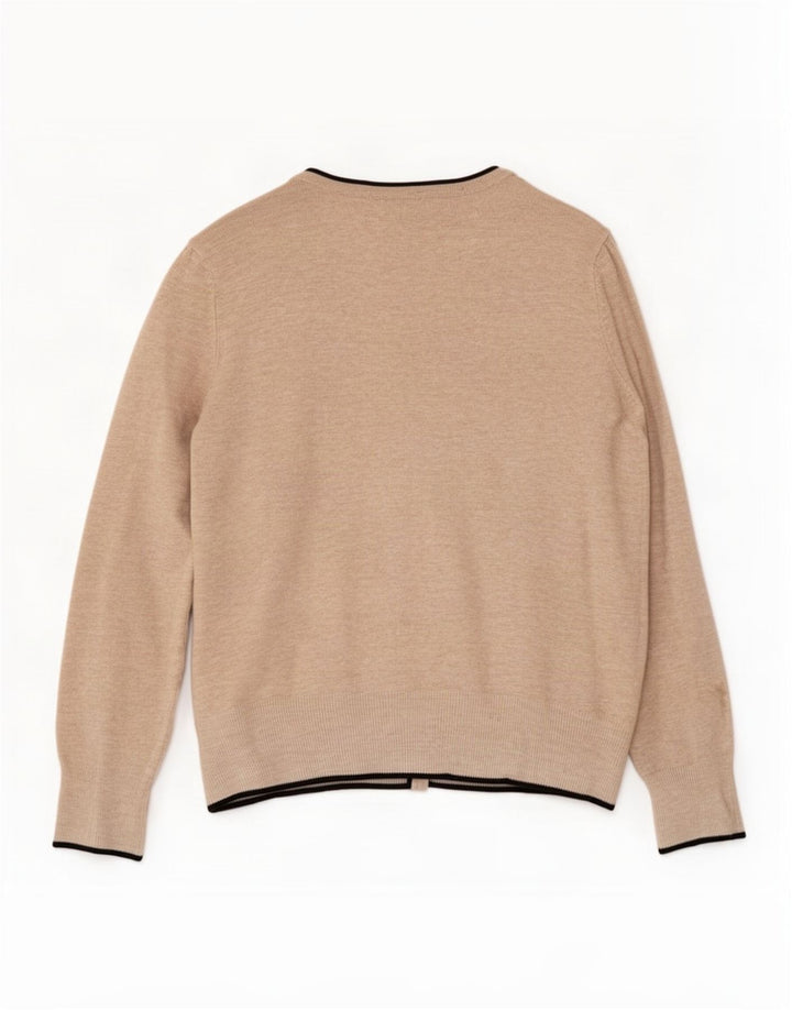 Maglione cardigan da donna Marks & Spencer UK 12 Viscosa beige medio