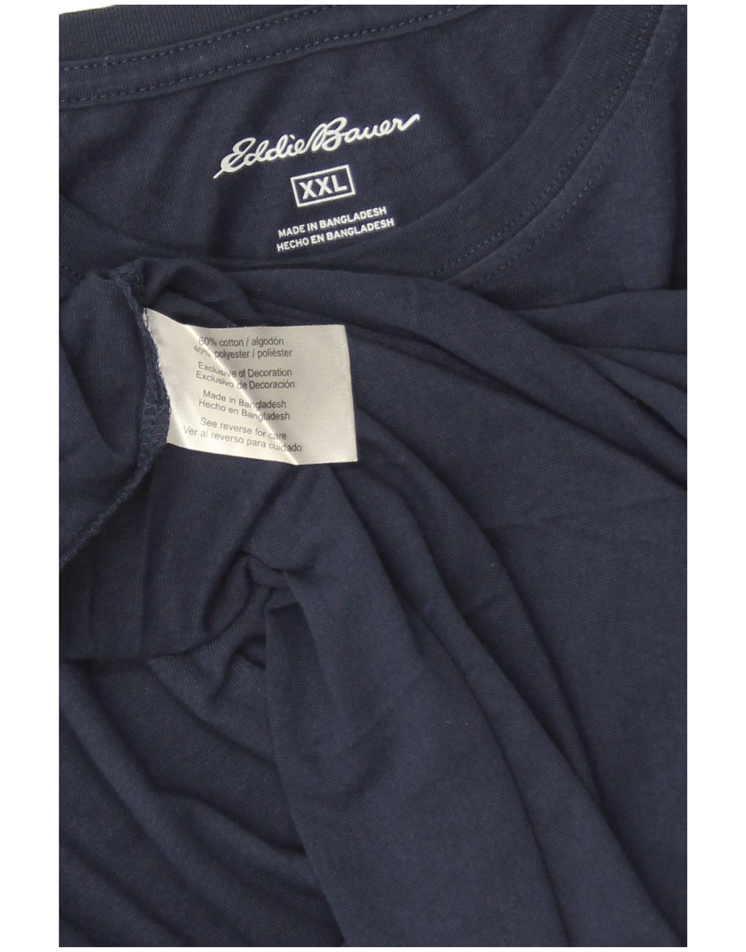T-shirt da uomo Eddie Bauer Top 2XL cotone blu navy