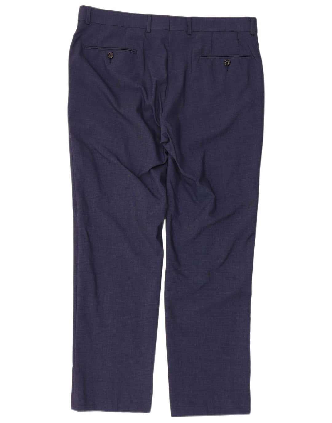 RALPH LAUREN Pantaloni da abito dritti da uomo W34 L30 Lana blu navy