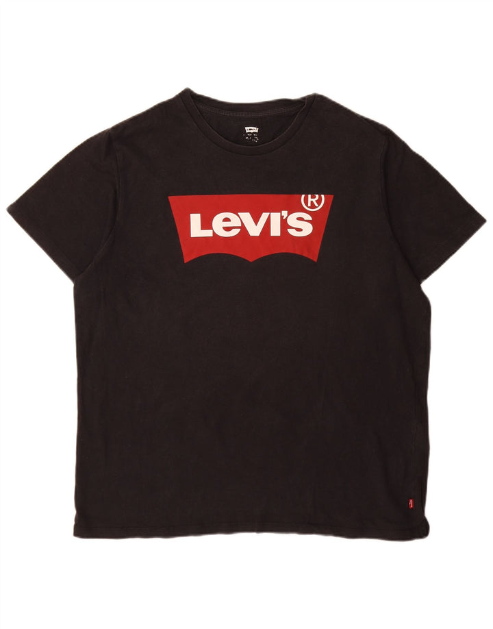 T-shirt grafica da uomo Levi's Top grande in cotone nero
