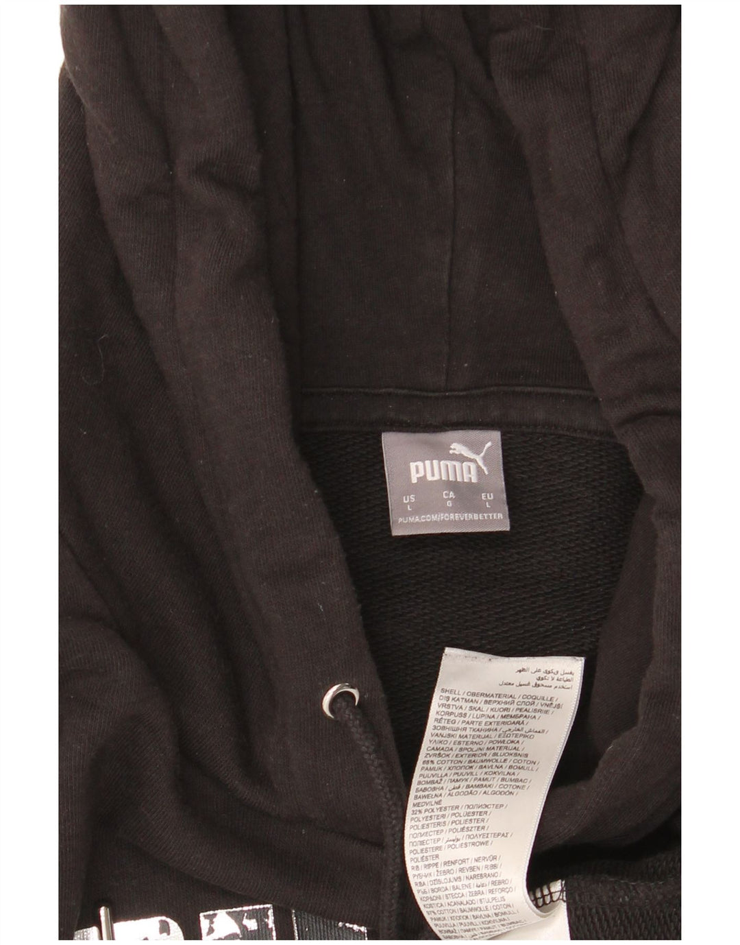 Felpa con cappuccio grafica PUMA da donna UK 16 grande cotone nero