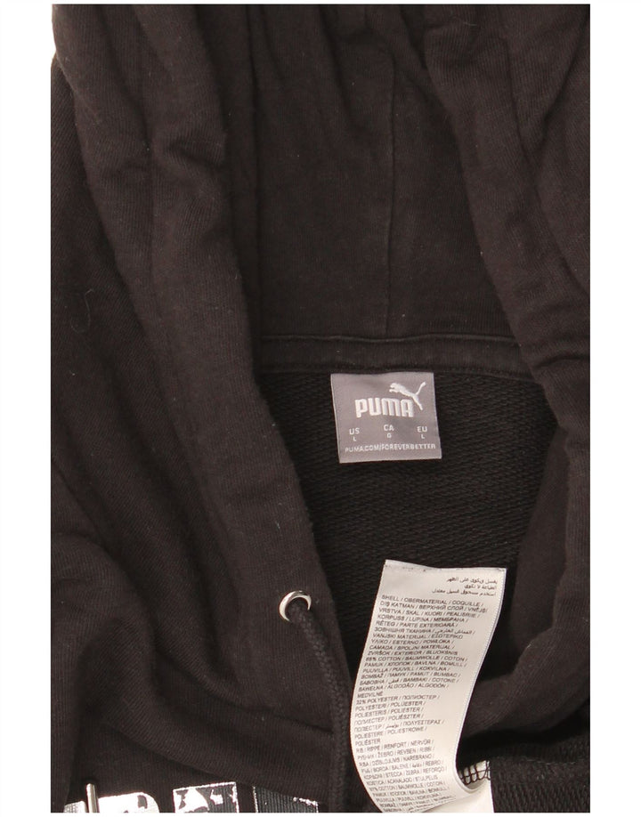 Felpa con cappuccio grafica PUMA da donna UK 16 grande cotone nero