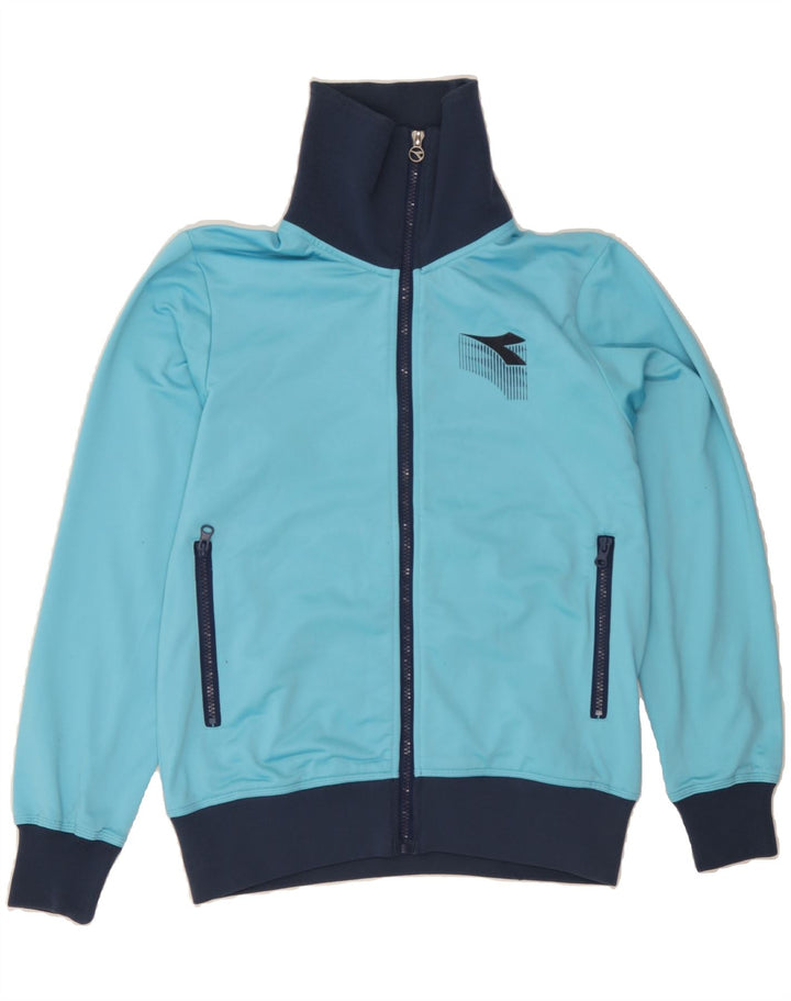 DIADORA Womens Tracksuit Top Jacket UK 10 Small Blue Colourblock Polyester Vintage Diadora and Second-Hand Diadora from Messina Hembry 