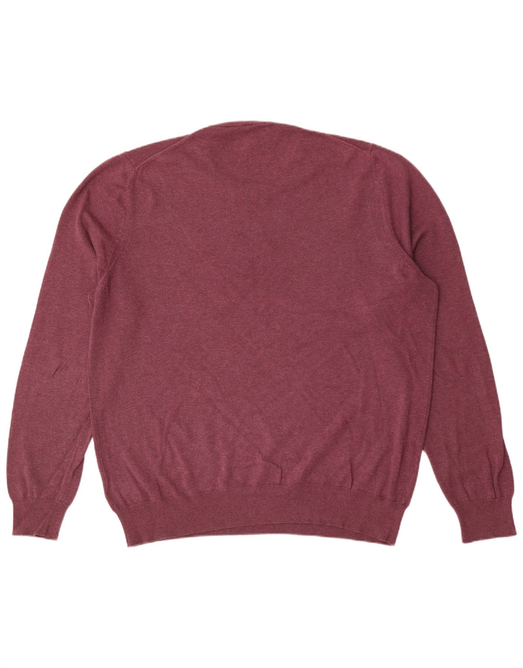 Maglione maglione girocollo da uomo Marks & Spencer grande cotone bordeaux