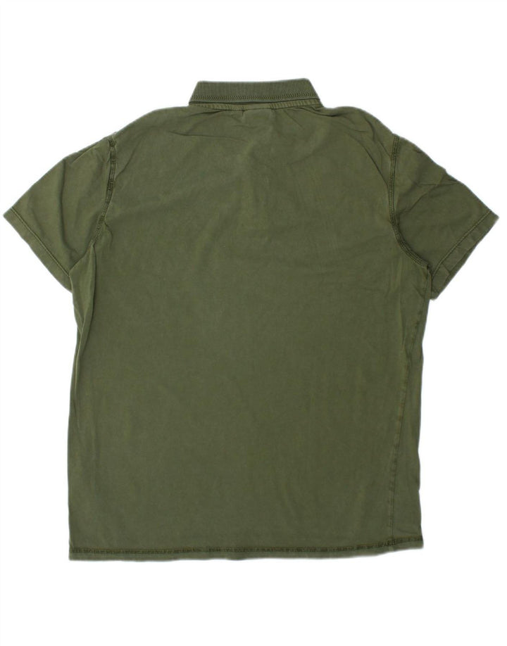 NAPAPIJRI Mens Polo Shirt Large Green Cotton