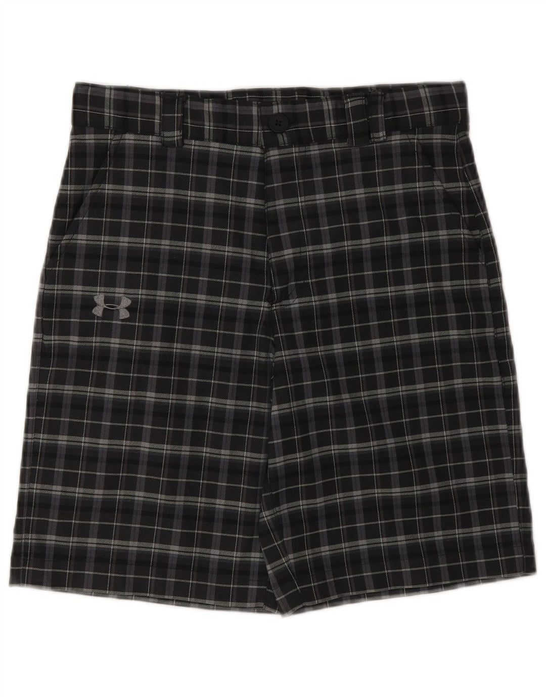 Pantaloncini chino da bambino UNDER ARMOUR 11-12 anni Large W26 in poliestere a quadri grigi