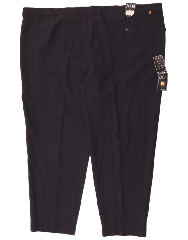 Pantaloni casual dritti da uomo Farah W60 L33 poliestere blu navy