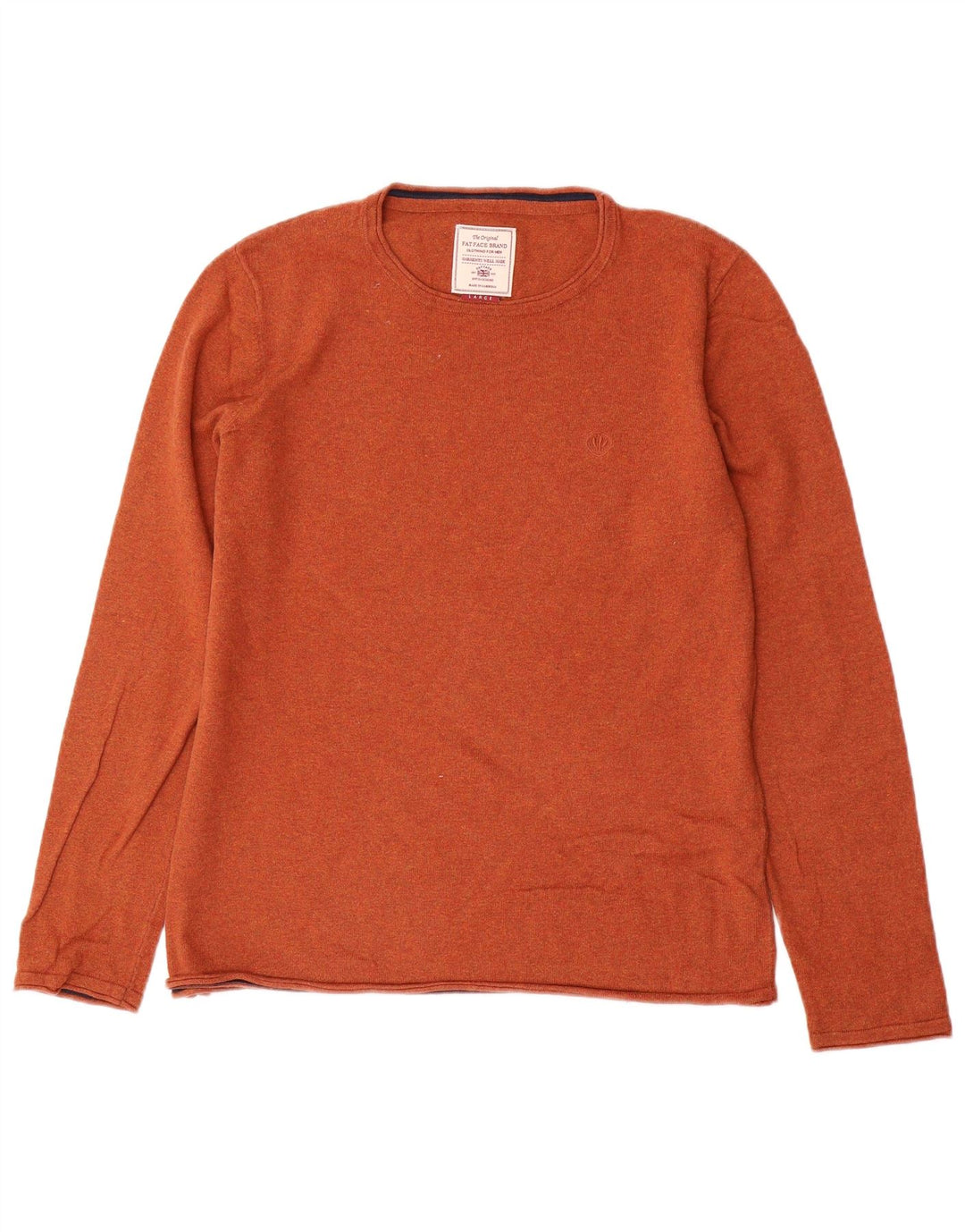 Maglione maglione girocollo da uomo Fat Face grande cotone marrone