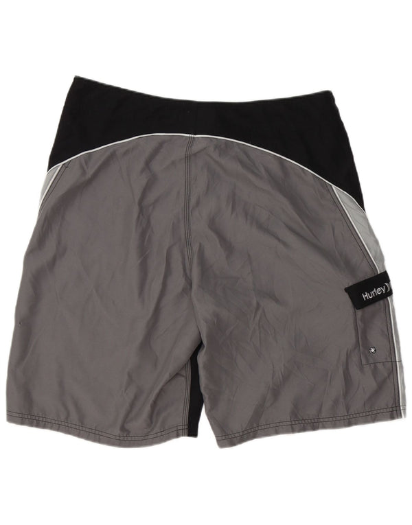 Pantaloncini da bagno grafici da uomo Hurley, grandi, in poliestere color block nero