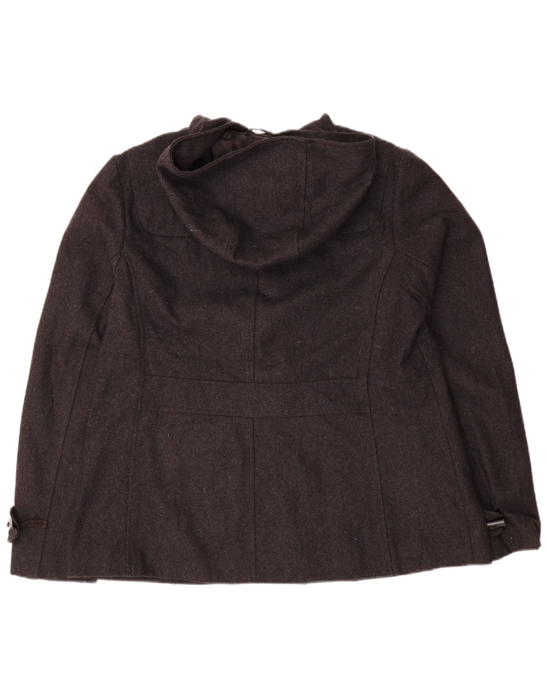 Montgomery con cappuccio da donna VINTAGE UK 16 grande lana grigia