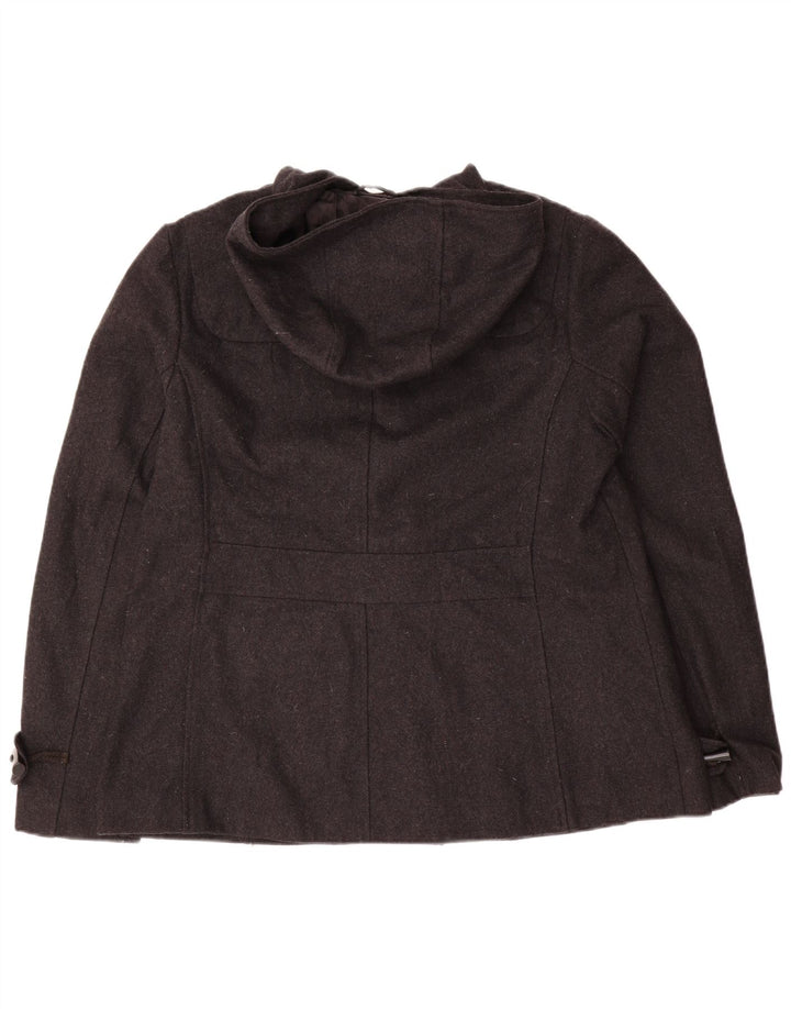 Montgomery con cappuccio da donna VINTAGE UK 16 grande lana grigia