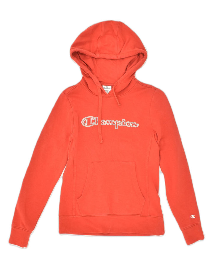 CHAMPION Mens Graphic Hoodie Jumper Small Red Cotton | Vintage Champion | Thrift | Second-Hand Champion | Used Clothing | Messina Hembry 