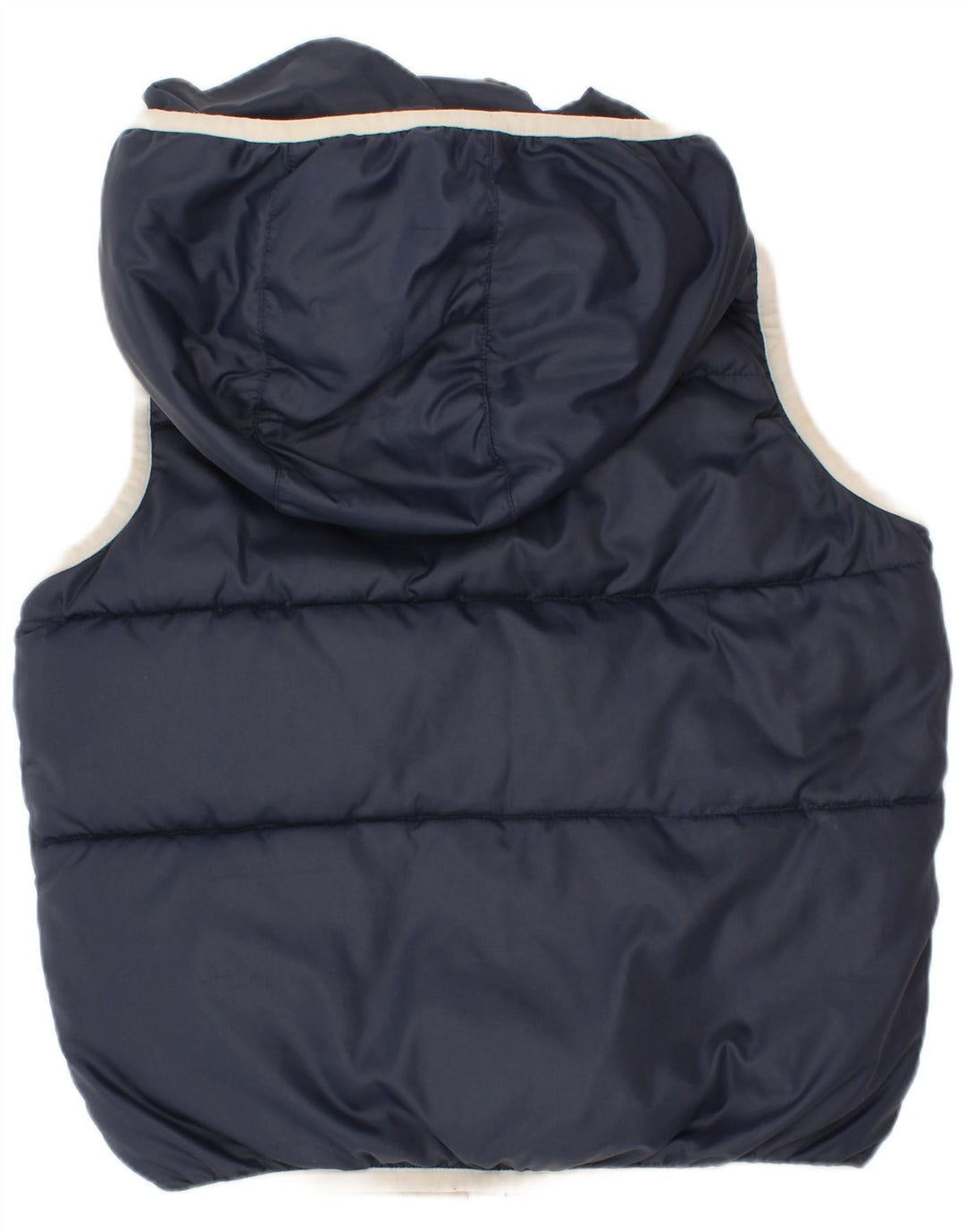 Gilet imbottito con cappuccio da bambino Benetton 6-7 anni piccolo in poliestere blu navy