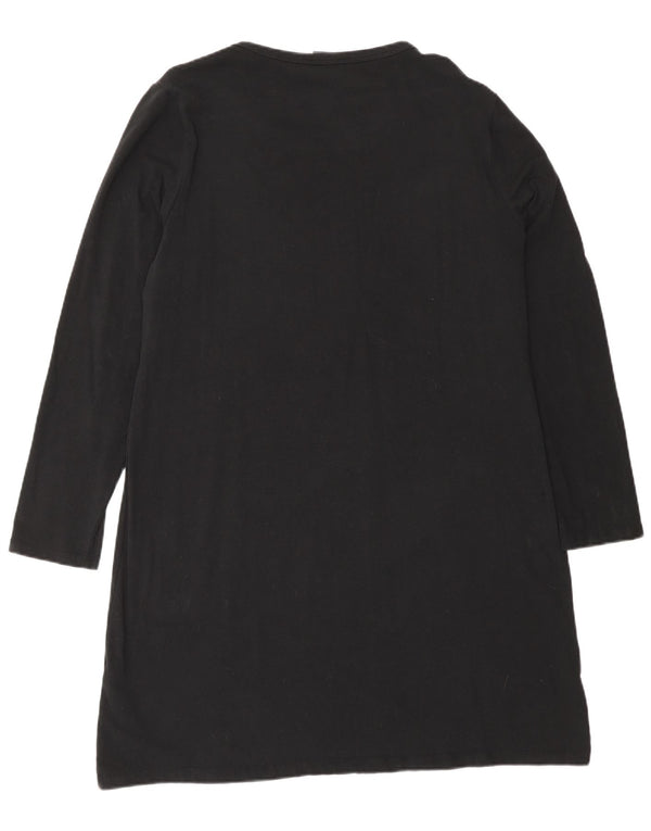 Abito t-shirt con grafica a maniche lunghe da donna Dkny UK 18 XL cotone nero