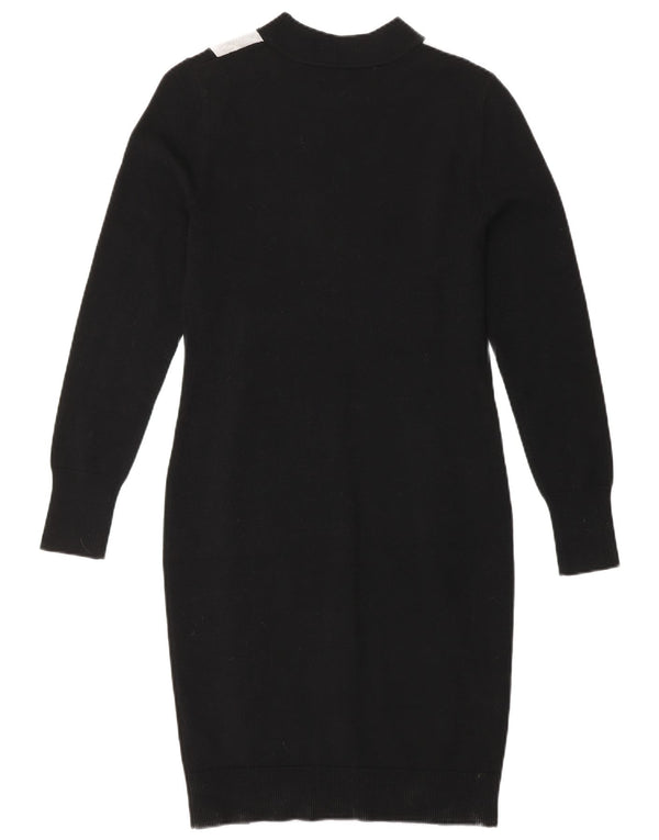 Abito maglione a maniche lunghe da donna Karen Millen UK 12 Medium Black Colourblock