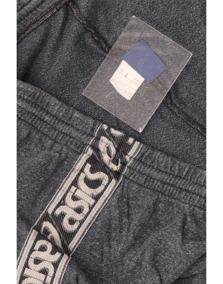 Pantaloni da tuta con grafica Asics da uomo, grandi, in cotone grigio screziato