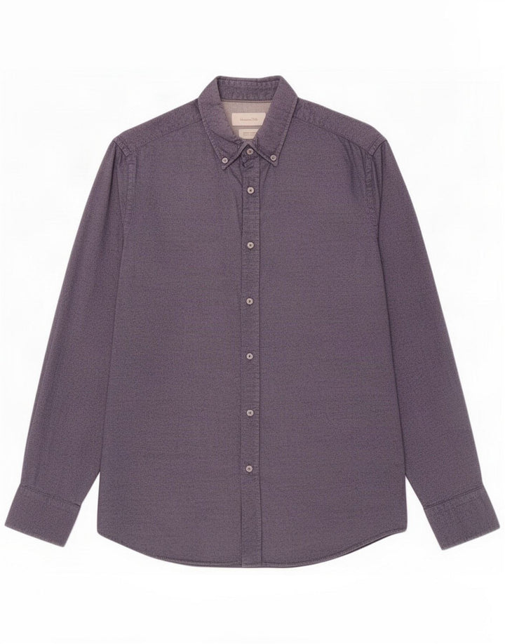 Massimo Dutti Camicia da uomo in cotone blu medio