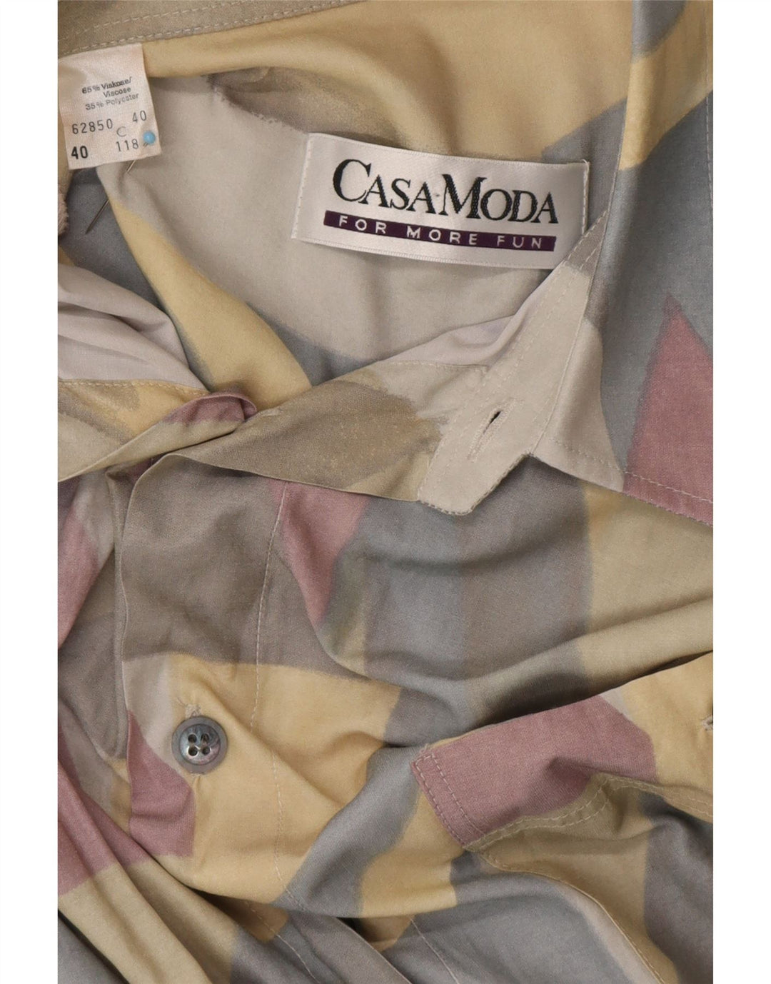 CASA MODA Camicia da uomo con motivo astratto taglia 40 media in viscosa multicolore