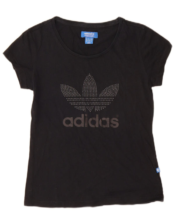 Maglietta grafica da donna Adidas Top UK 8 Small Nera