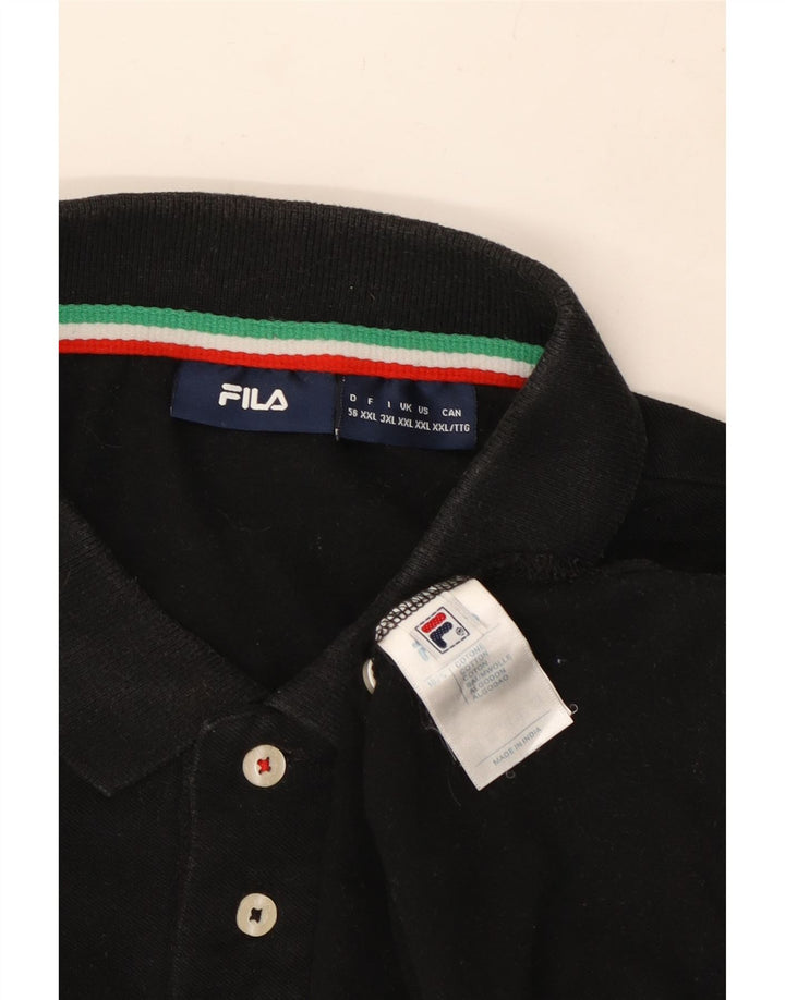 Polo da uomo FILA 2XL in cotone nero