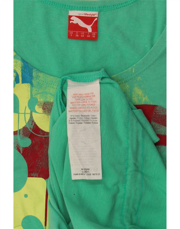 Canotta grafica da donna Puma UK 10 piccola in cotone verde
