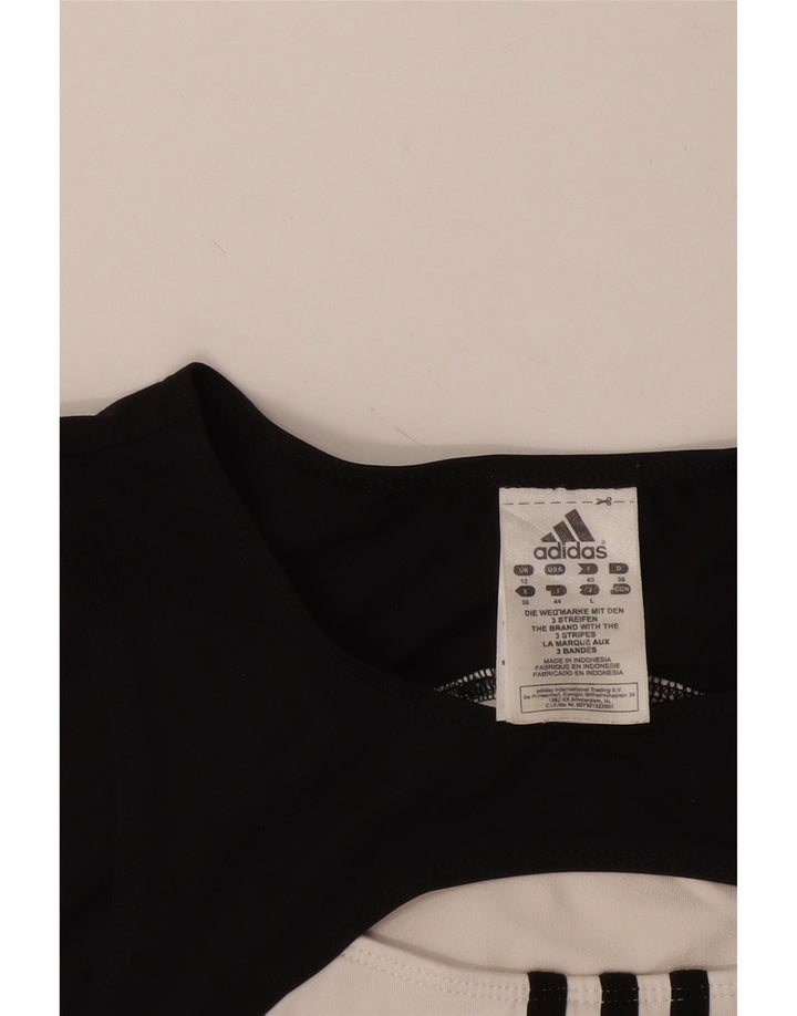 Canotta corta da donna Adidas UK 12 Poliestere color block bianco medio